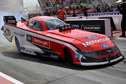 Mustang funny car on track