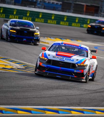 Race car in motion