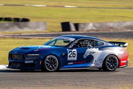 Mustang on the track